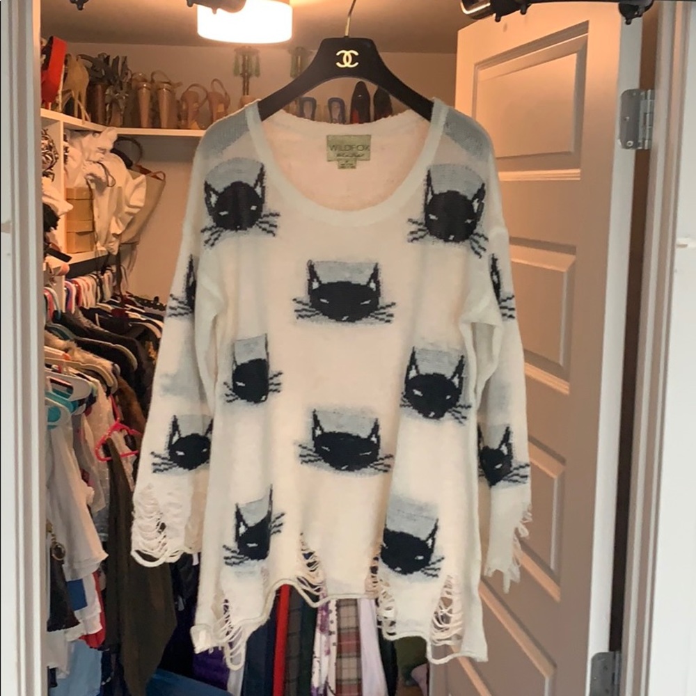 Adorbs Wildfox Black Cat Sweater